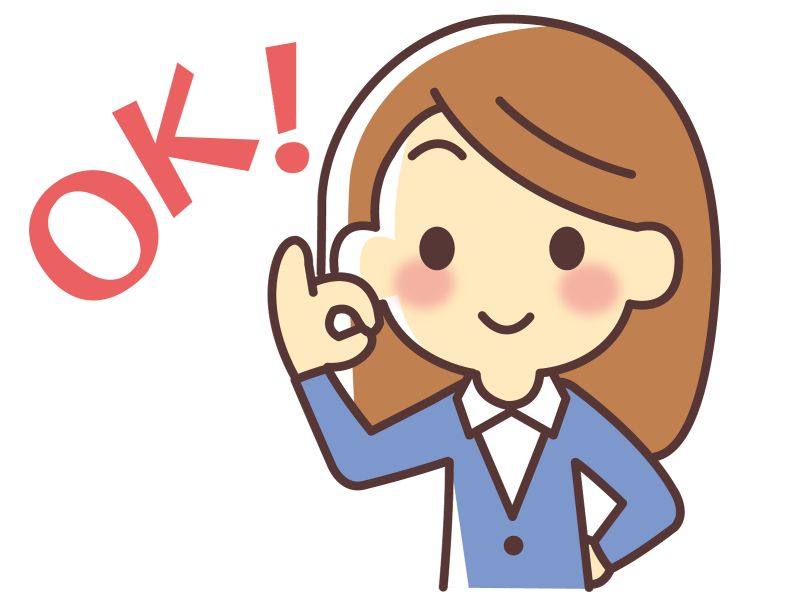 オッケーをする女性